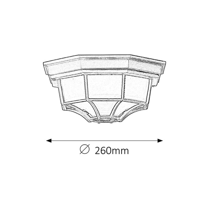 Rabalux Milano buitenplafondlamp 8346 metaal en glazen lampenkap