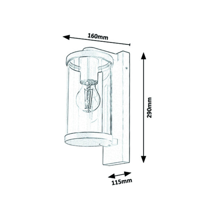 RABALUX SILISTRA BUITENWANDLAMP 7891 - ANTRACIET KLEUR