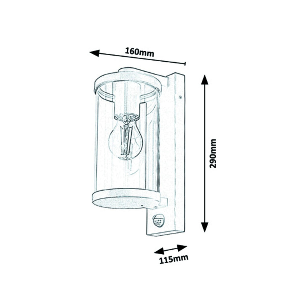 RABALUX SILISTRA 7892 BUITENWANDLAMP MET BEWEGINGSSENSOR