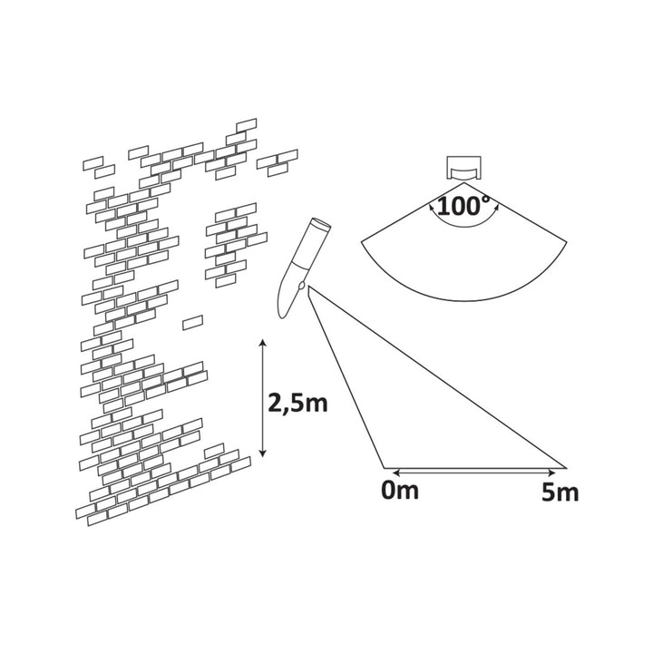LAMPE MURALE EXTÉRIEURE AVEC DÉTECTEUR DE MOUVEMENT RABALUX INOX TORCH 8266