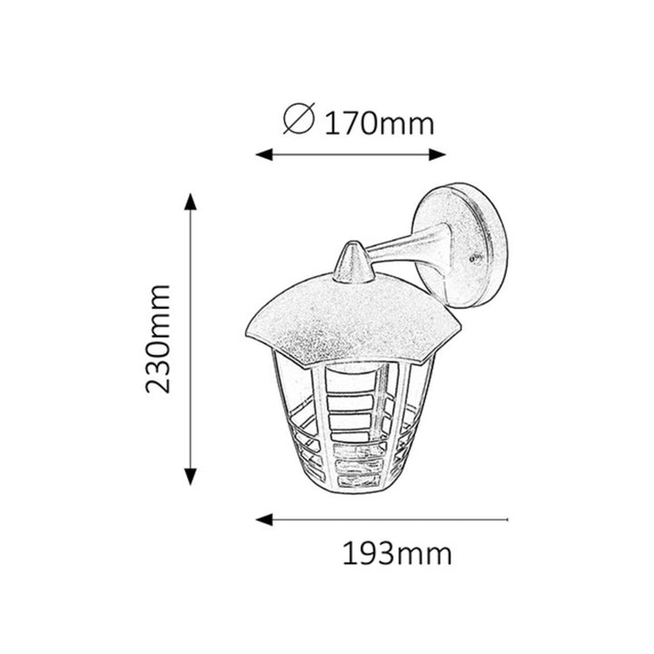 Rabalux Marseille 8617 E27 60 W zwart metalen tuinwandlamp