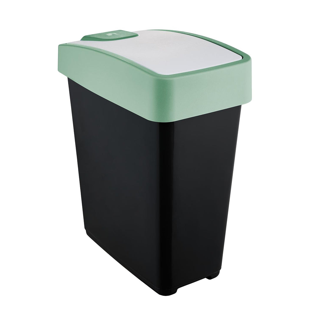 Poubelle avec couvercle poussoir 25l vert Keeeper Poubelle de tri sélectif