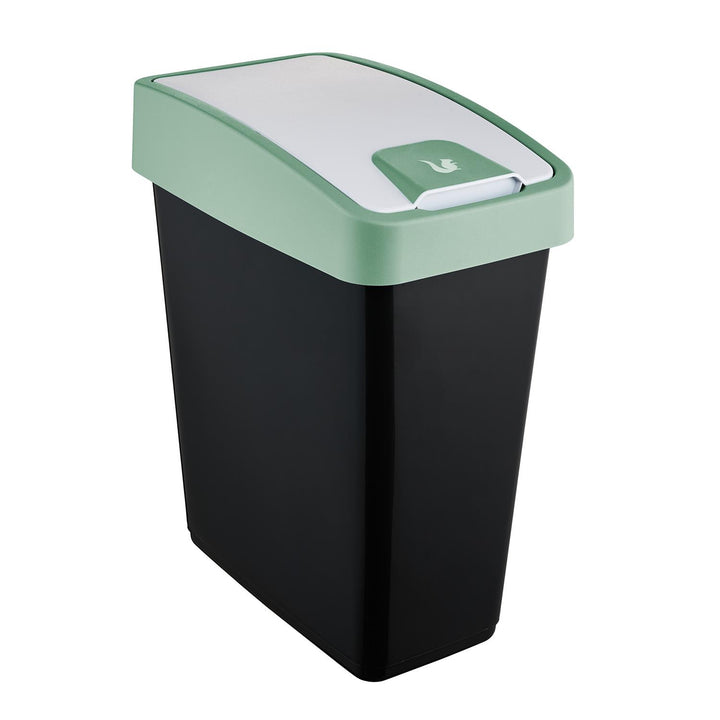 Poubelle avec couvercle poussoir 25l vert Keeeper Poubelle de tri sélectif