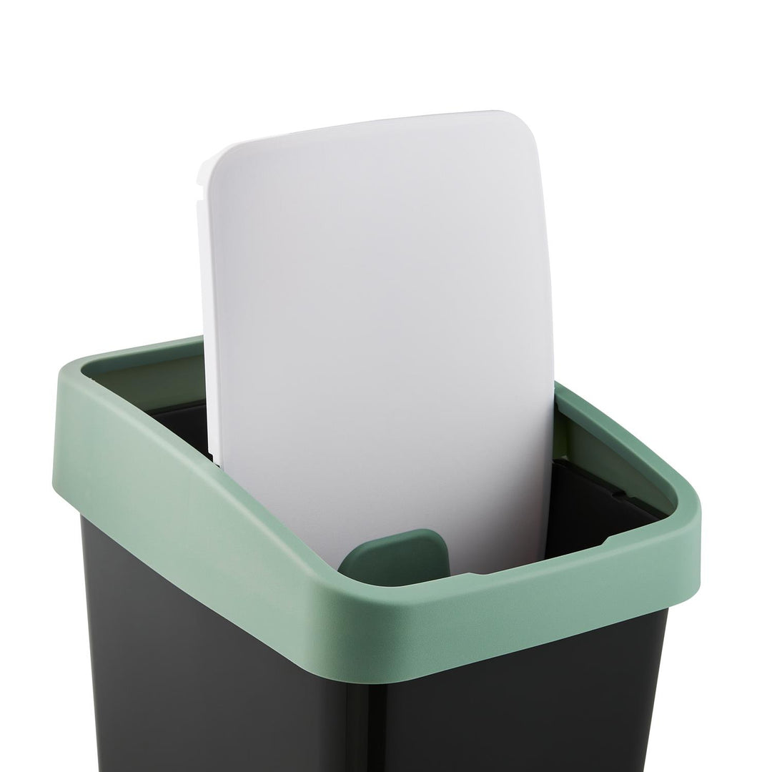 Poubelle avec couvercle poussoir 45l vert Keeeper Poubelle de tri sélectif