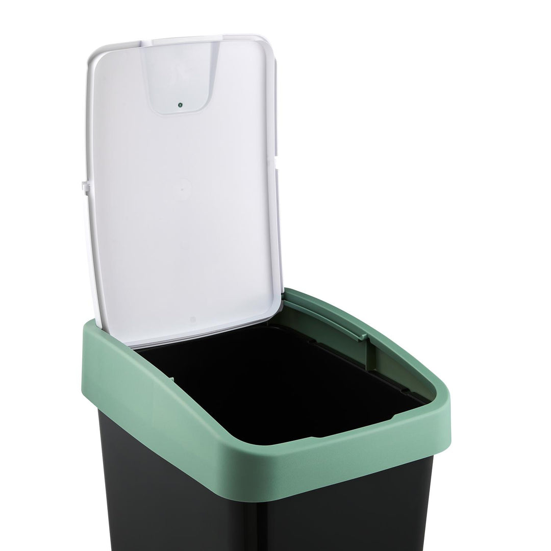 Poubelle avec couvercle poussoir 45l vert Keeeper Poubelle de tri sélectif
