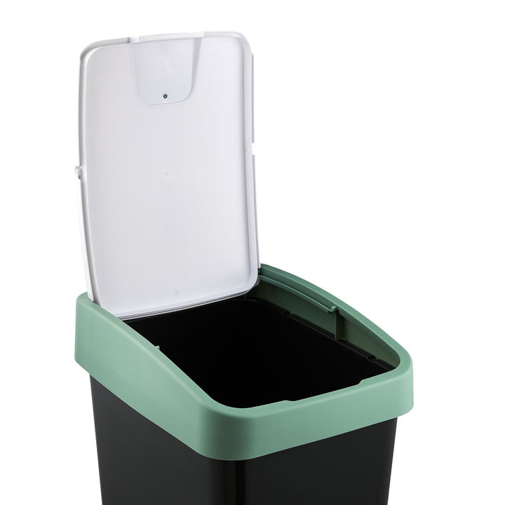 Poubelle avec couvercle poussoir 45l vert Keeeper Poubelle de tri sélectif