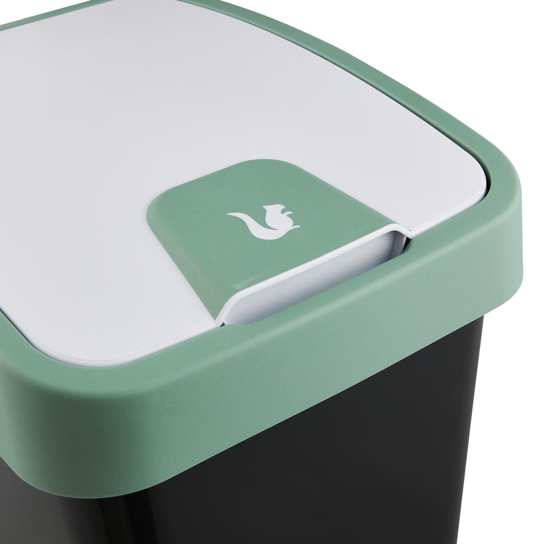 Poubelle avec couvercle poussoir 45l vert Keeeper Poubelle de tri sélectif
