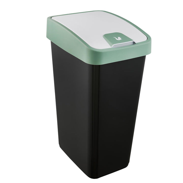 Poubelle avec couvercle poussoir 45l vert Keeeper Poubelle de tri sélectif
