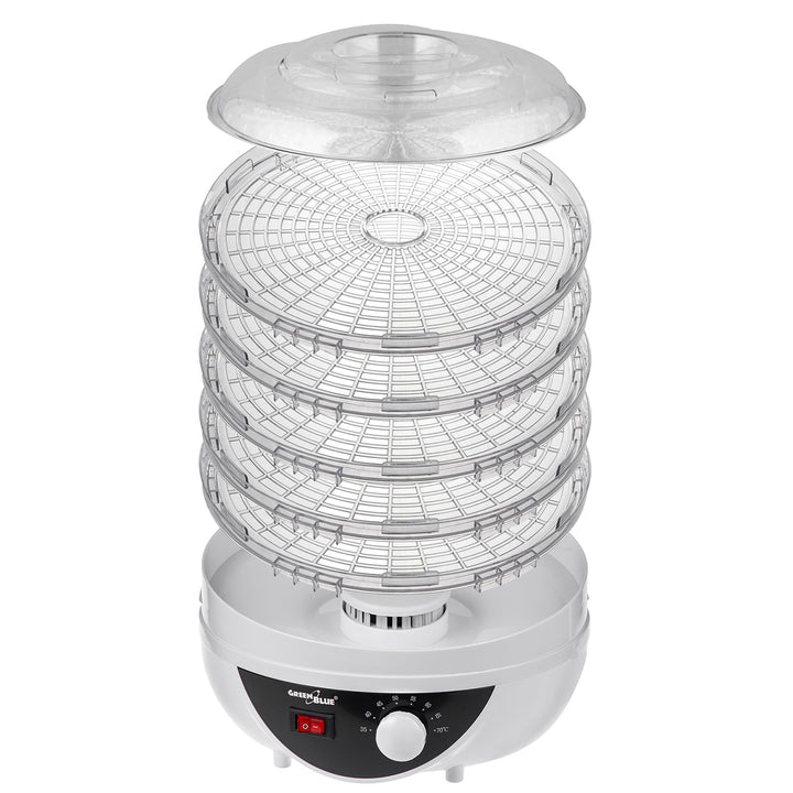 GreenBlue droger voor champignons, groenten en fruit, 250W, extra stil, 5 zeven, GB195