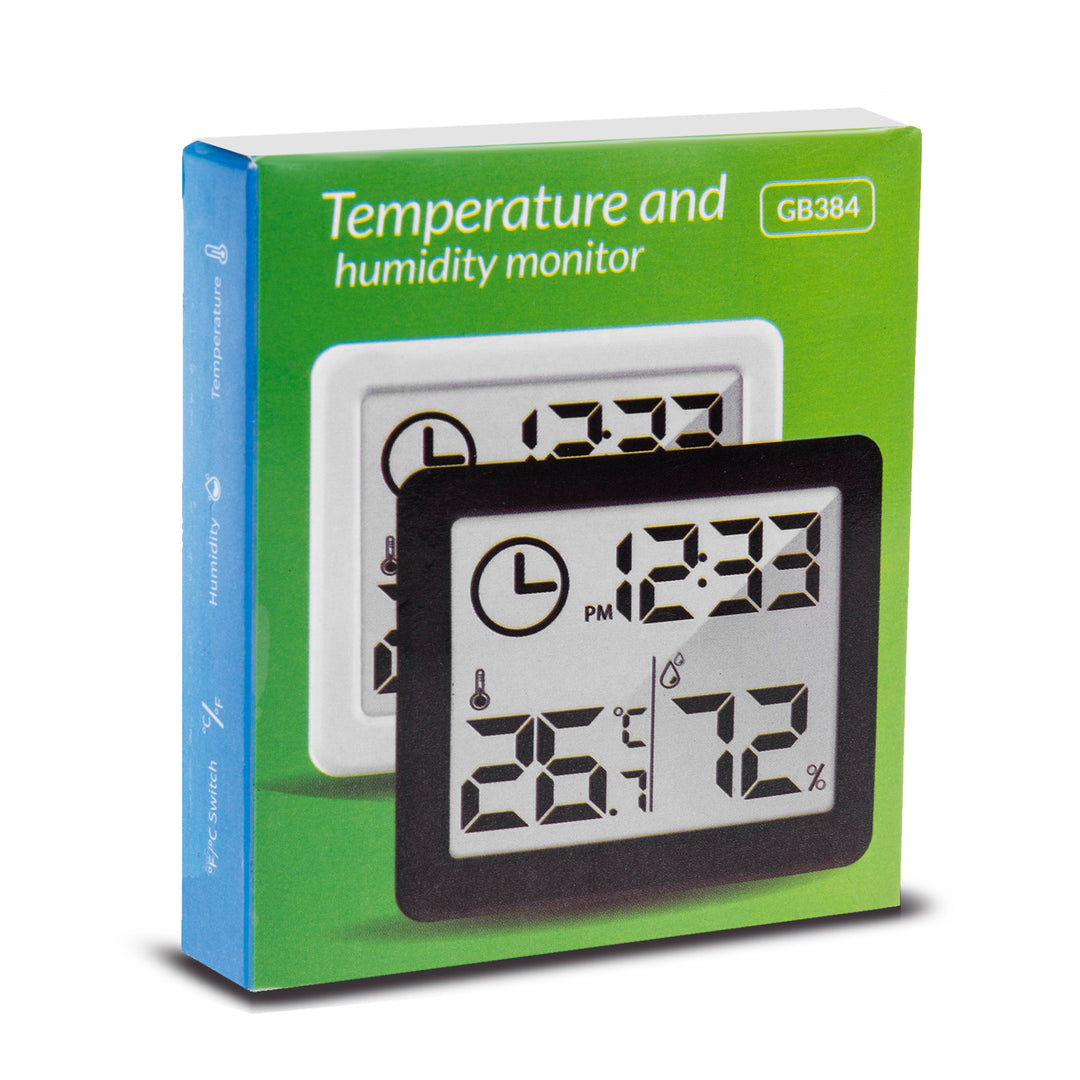 GreenBlue GB384W Thermometer/hygrometer met klokfunctie wit digitaal