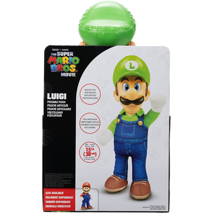 SUPER MARIO Movie Luigi, knuffel, cartoonmascotte, 30 cm