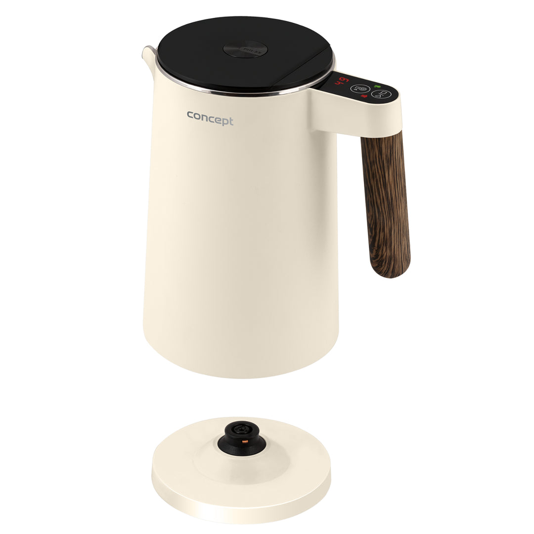 Concept Norwood RK3305 RVS waterkoker met temperatuurregeling 45/60/70/85/90/95/100°C KEEP WARM functie 1,5L 1850-2200 W (vanille)