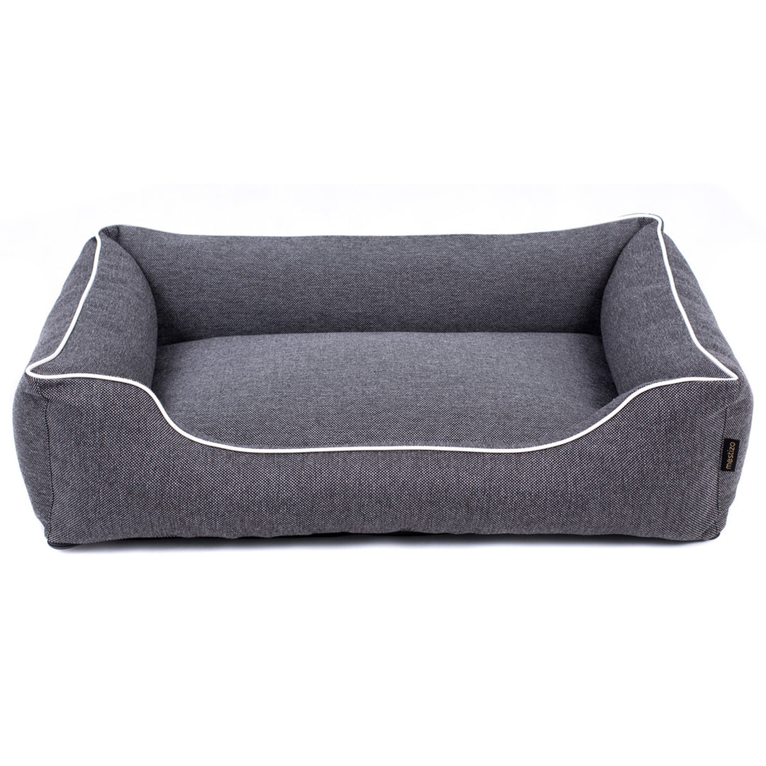 MESTIZO Canapé Mallorca Comfort lit pour chien en gris foncé avec bordure blanche 65x50 cm