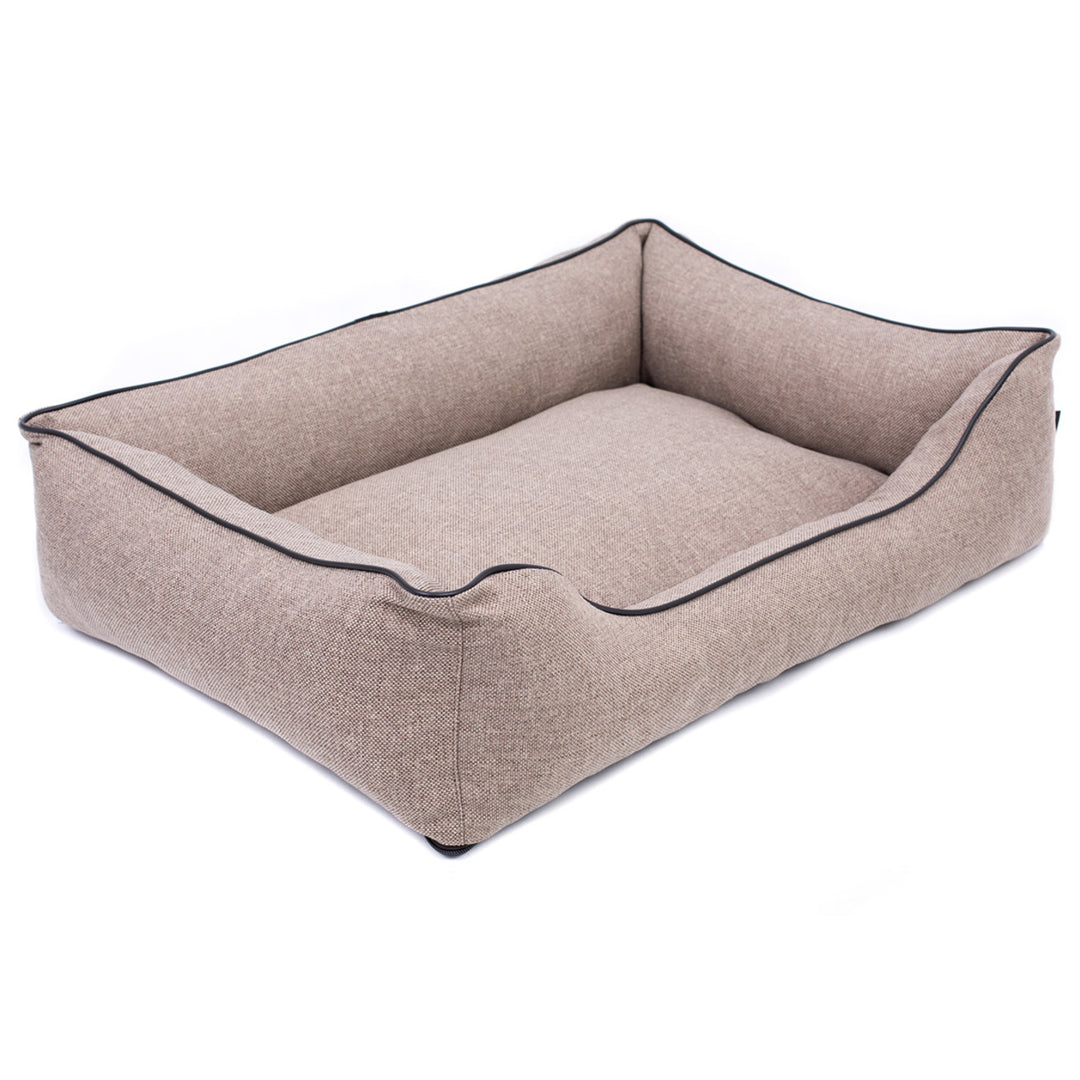 Mallorca Comfort slaapbank hondenmand in beige met zwarte rand 100x75 cm