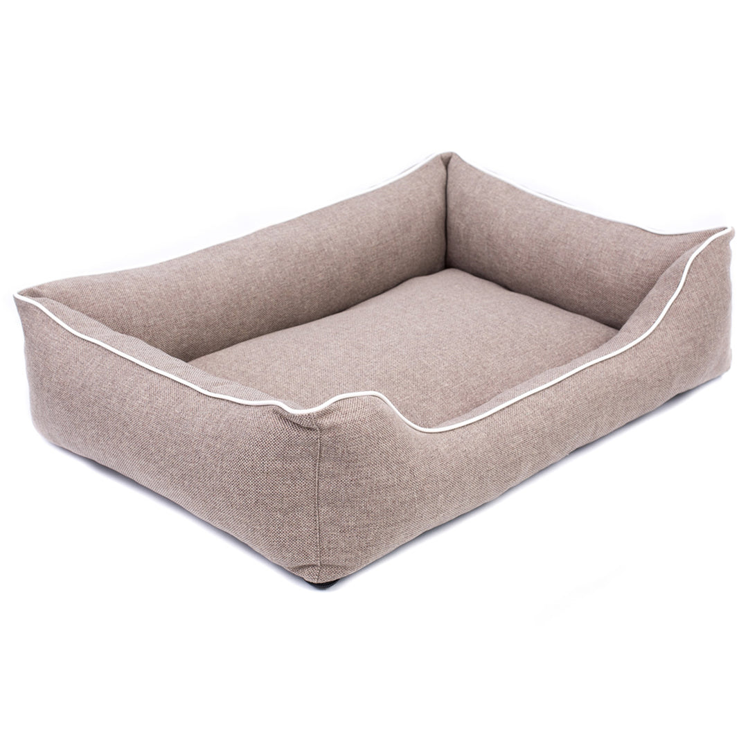 MESTIZO Bank Mallorca Comfort hondenmand in beige met witte rand 100x75 cm