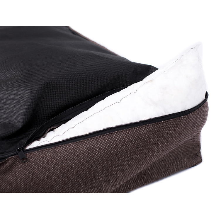 MESTIZO Bank Mallorca Comfort hondenmand in beige met witte rand 100x75 cm