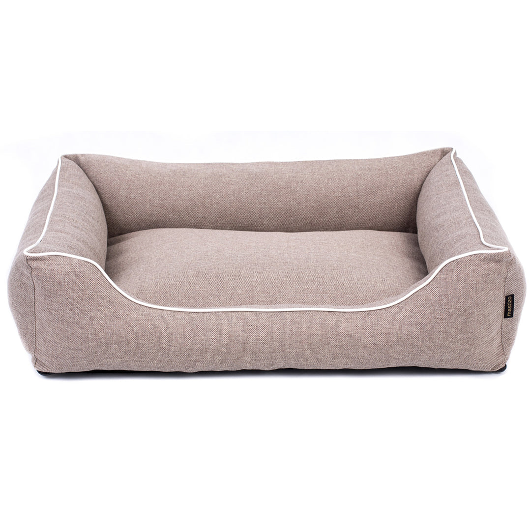 MESTIZO Bank Mallorca Comfort hondenmand in beige met witte rand 100x75 cm