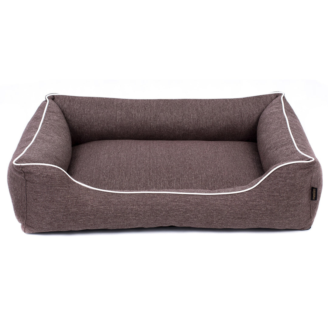 MESTIZO Sofa Mallorca Comfort hondenmand in bruin met witte rand 100x75 cm