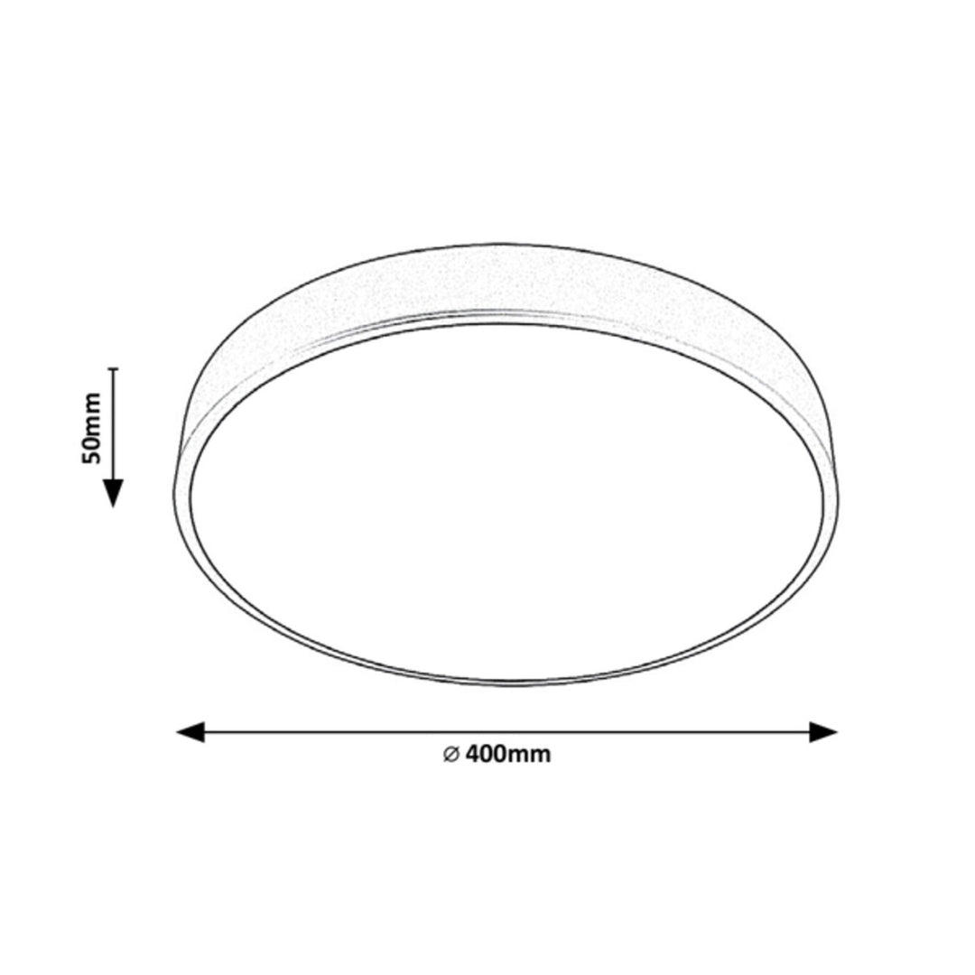 Rabalux Tesia 3314 mat zwart 36W 40x5cm ronde plafondlamp