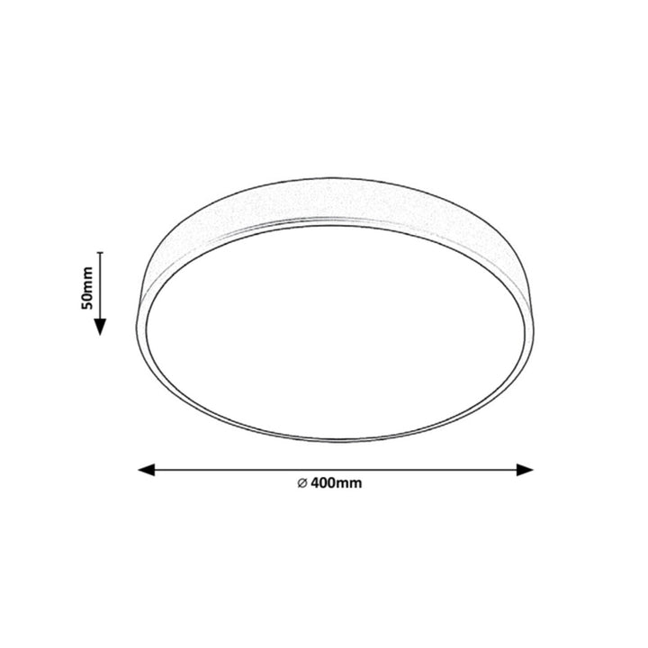 Tesia Rabalux plafondlamp 3315 zilver 36W natuurlijk wit licht