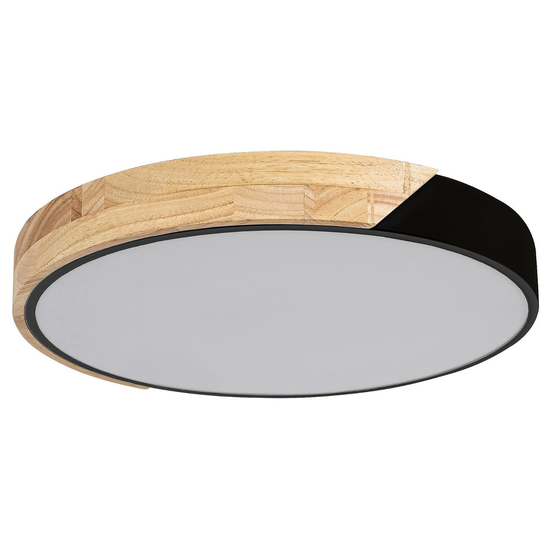 Rabalux Maple 3528 matzwarte 24W plafondlamp van metaal en hout