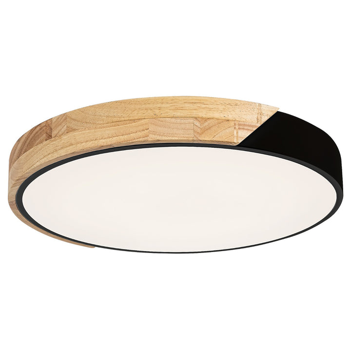 Rabalux Maple 3528 matzwarte 24W plafondlamp van metaal en hout