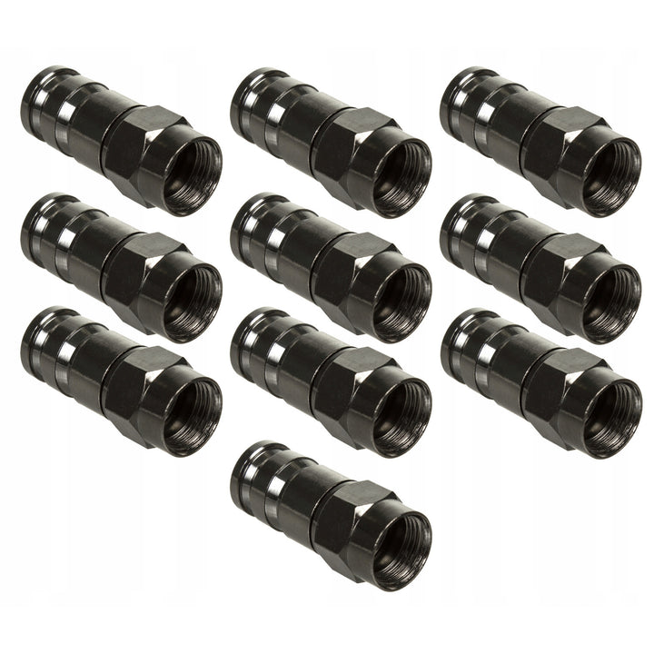 Maclean, Connecteur de compression F, RG-6, Professionnel, Nickel, Noir, MCTV-916, 10 pièces