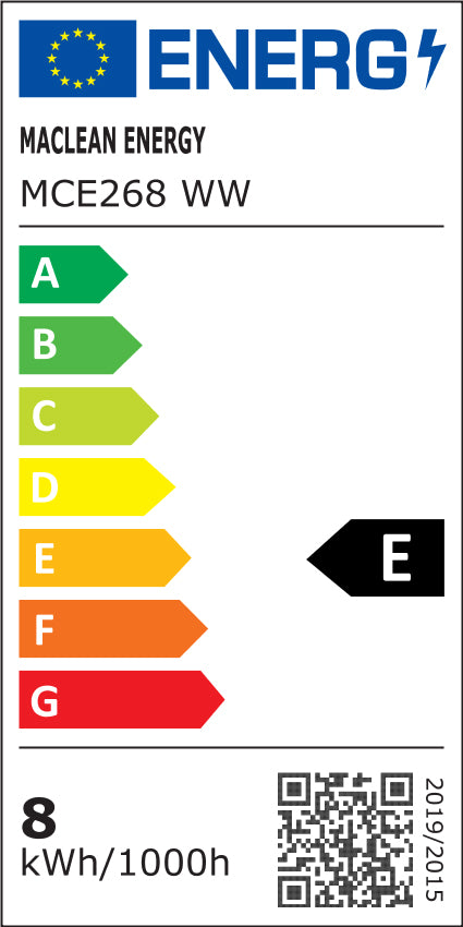 6x Maclean, LED filament E27, 8W, 230V, WW warm wit 3000K, 806lm, Retro edison decoratief, MCE268