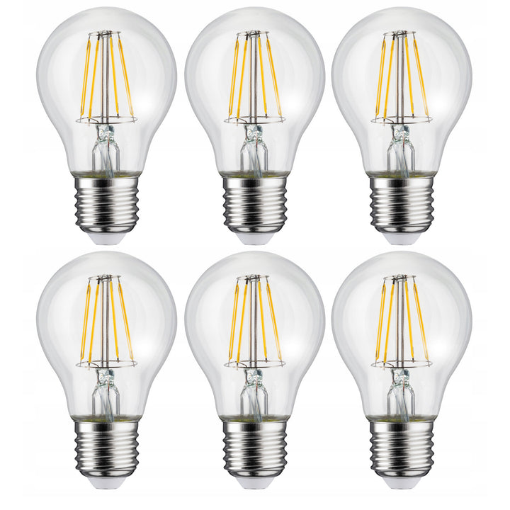 6x Maclean, LED filament E27, 8W, 230V, WW warm wit 3000K, 806lm, Retro edison decoratief, MCE268