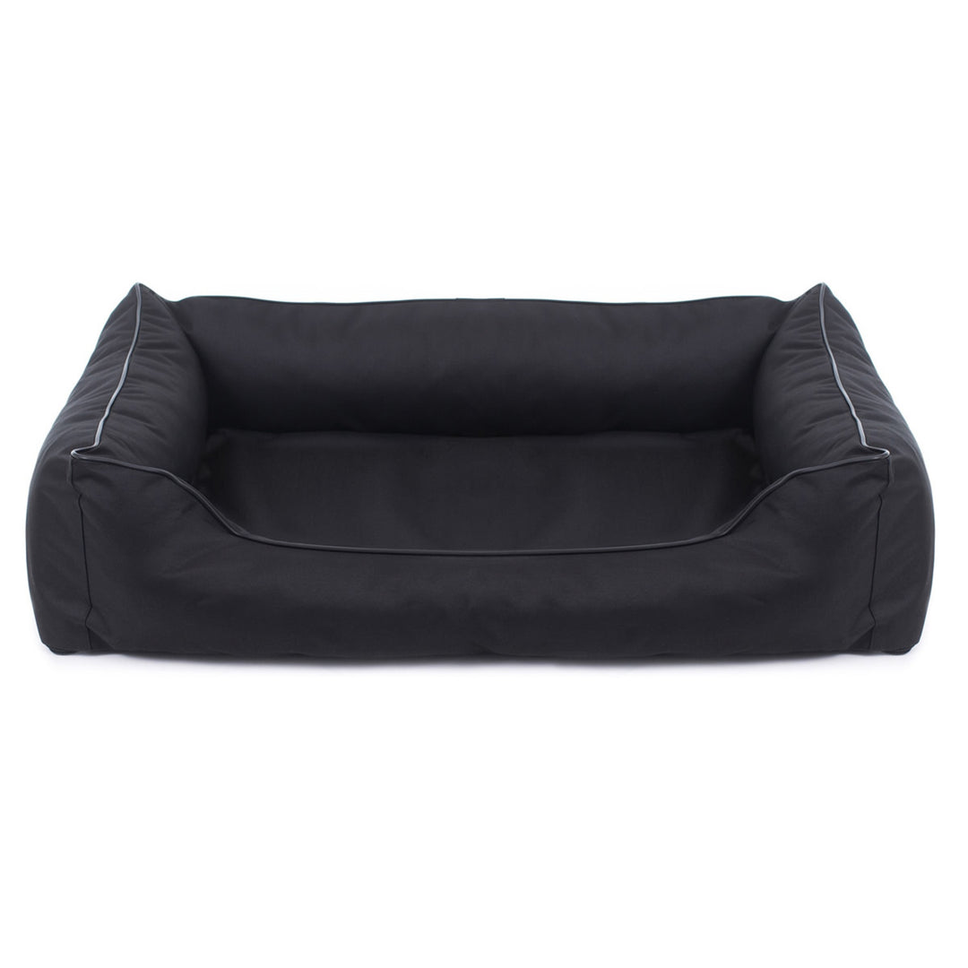 MESTIZO Lit orthopédique pour chien Valencia en noir avec bordure noire 100 x 75 cm