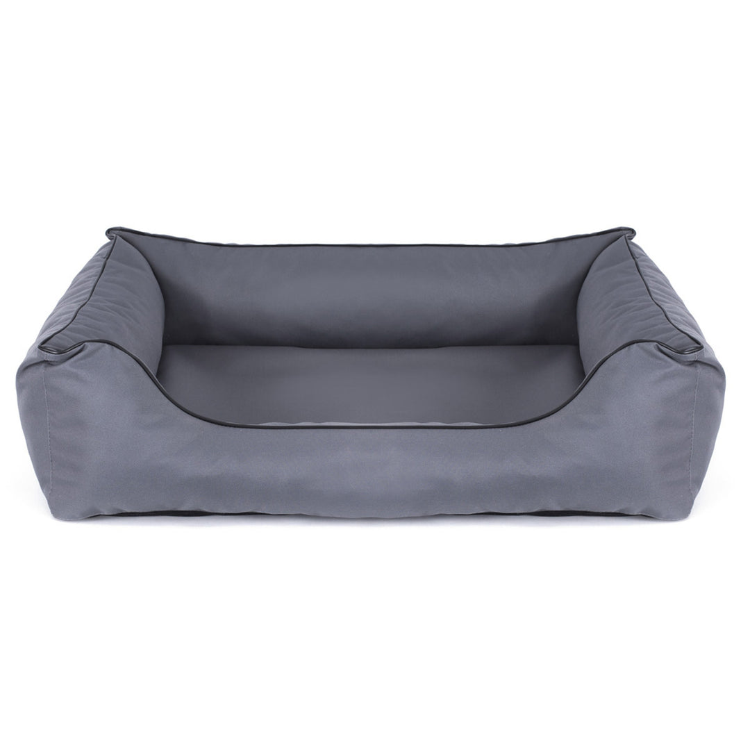 MESTIZO Lit pour chien Valencia Orthopedic Sofa en gris clair avec bordure noire 100 x 75 cm