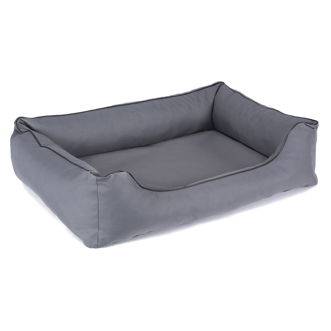 MESTIZO Lit pour chien Valencia Orthopedic Sofa en gris clair avec bordure noire 100 x 75 cm