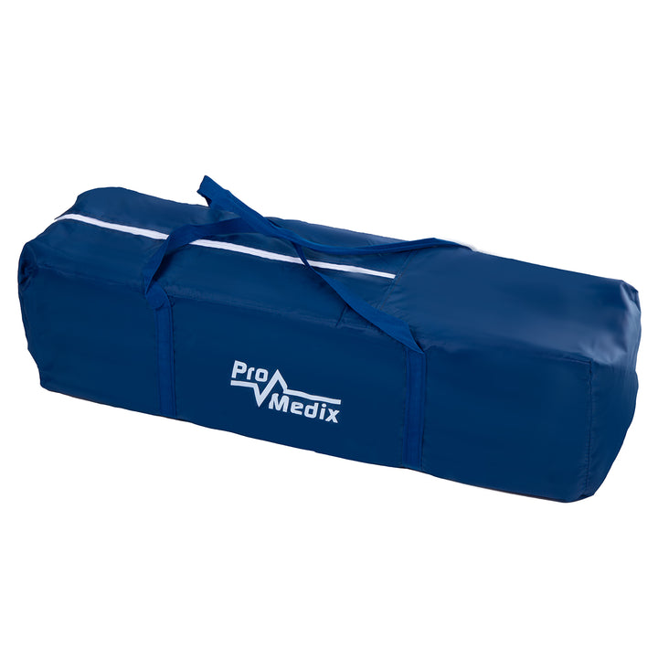 Promedix PR-803 B Lit de voyage 125x65x74 cm bleu roulettes housse de protection