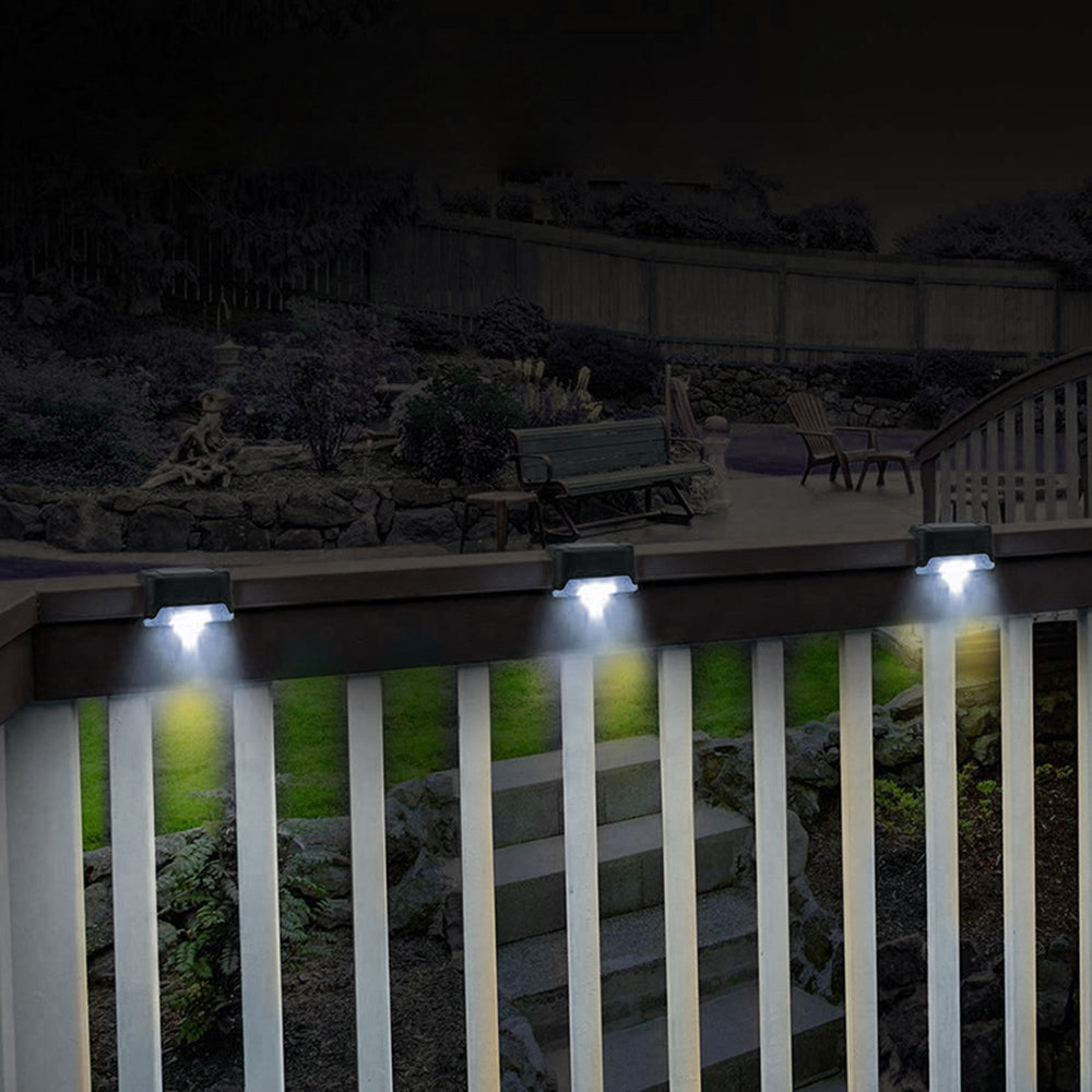 4x Maclean lumière solaire LED escalier IP44, 4000K, Ni-MH 100 mAh, 80x45x45mm, détecteur de crépuscule MCE319