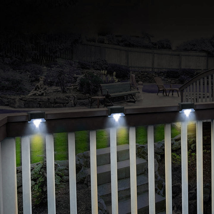 4x Maclean lumière solaire LED escalier IP44, 4000K, Ni-MH 100 mAh, 80x45x45mm, détecteur de crépuscule MCE319