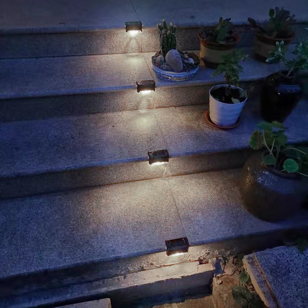 4x Maclean lumière solaire LED escalier IP44, 4000K, Ni-MH 100 mAh, 80x45x45mm, détecteur de crépuscule MCE319