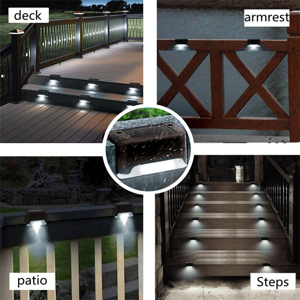 4x Maclean lumière solaire LED escalier IP44, 4000K, Ni-MH 100 mAh, 80x45x45mm, détecteur de crépuscule MCE319