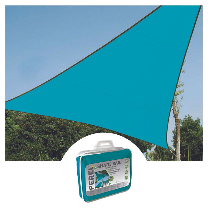 Voile de parasol triangulaire 5x5x5m polyester bleu Perel GSS3500BL