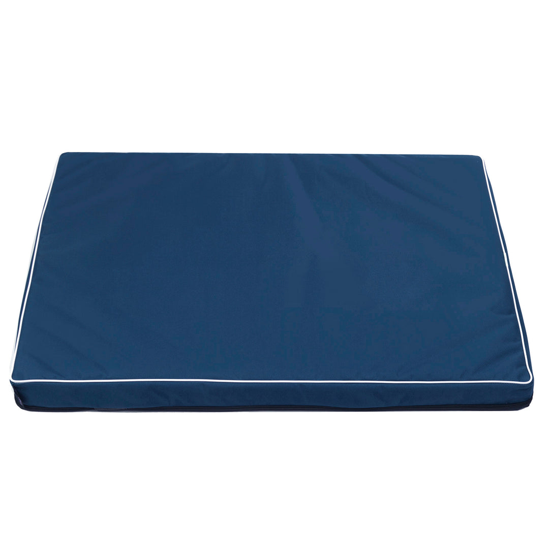 Vigo Standaard honden- en kattenmatras 80 x 60 x 5 cm in marineblauw met witte rand