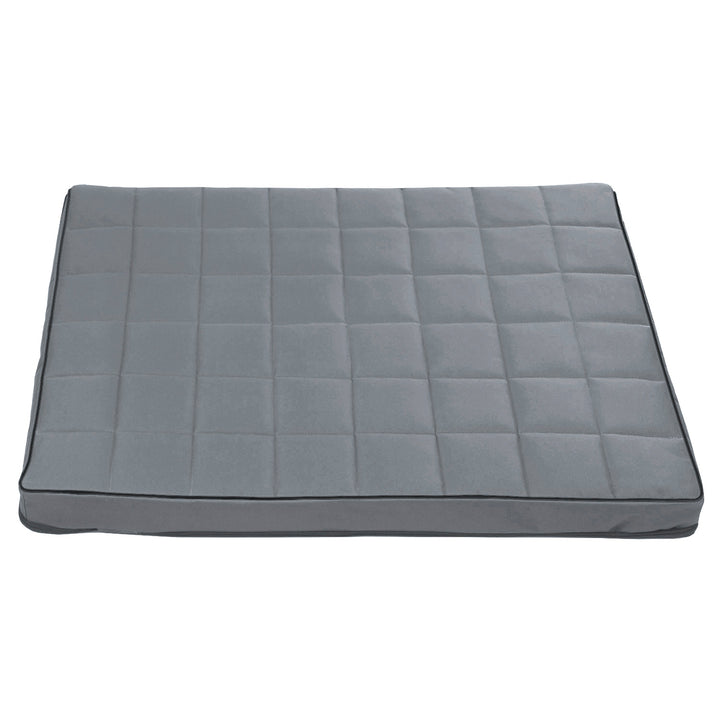 Matelas pour chien et chat Vigo Checked 80 x 60 x 5 cm en gris clair avec bordure noire