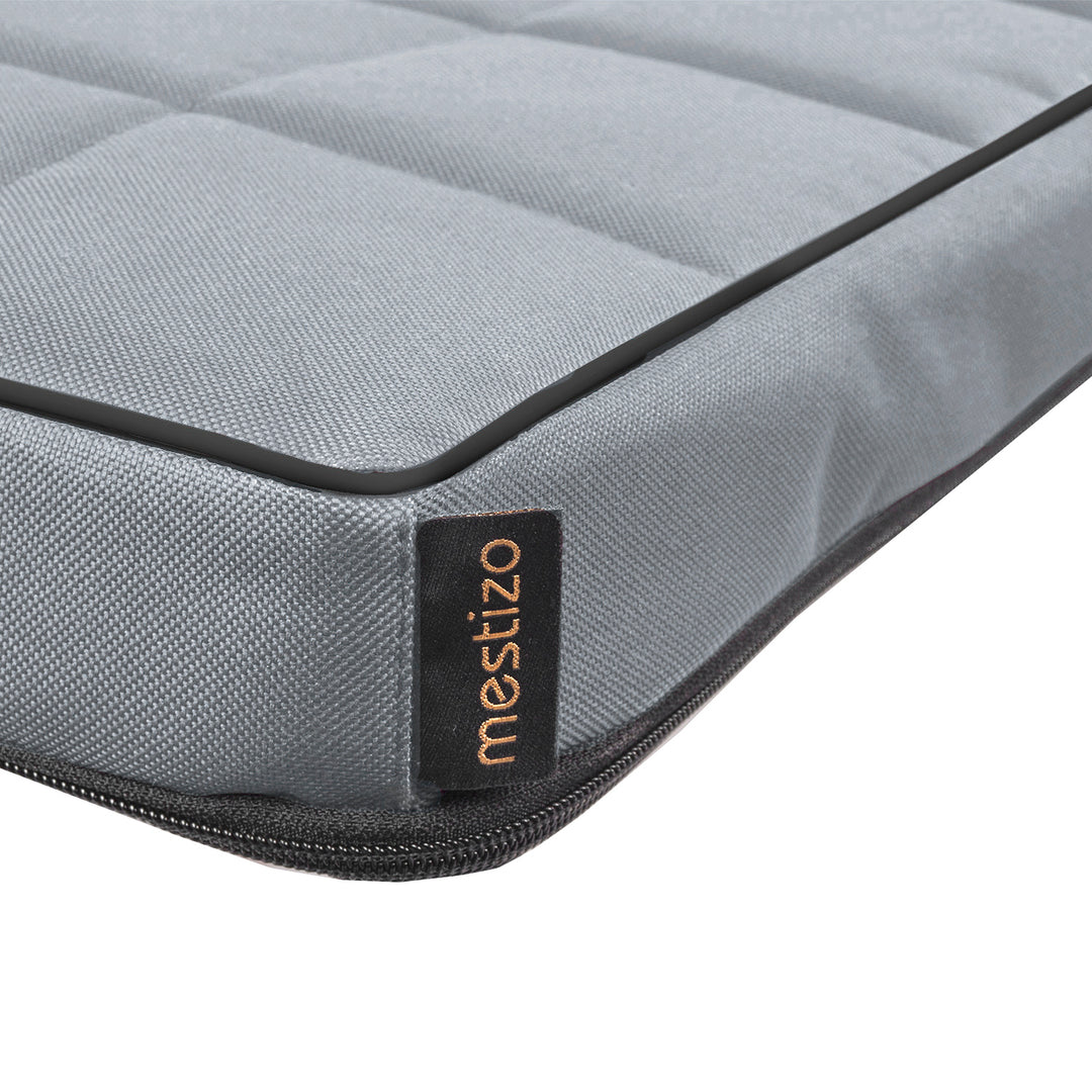 Matelas pour chien et chat Vigo Checked 80 x 60 x 5 cm en gris clair avec bordure noire