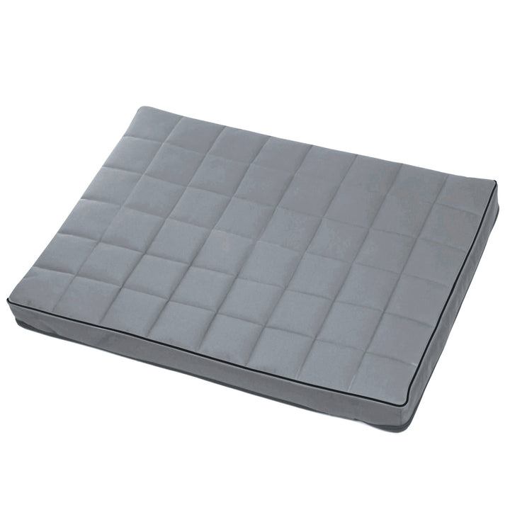 Matelas pour chien et chat Vigo Checked 80 x 60 x 5 cm en gris clair avec bordure noire