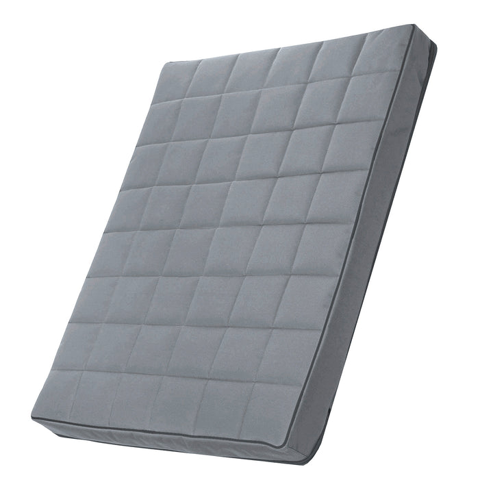 Matelas pour chien et chat Vigo Checked 80 x 60 x 5 cm en gris clair avec bordure noire