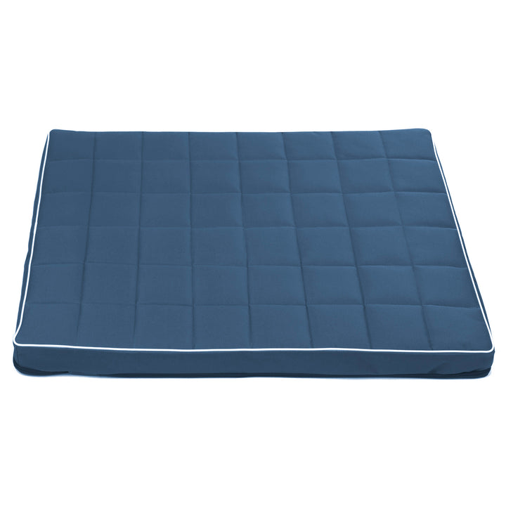Matelas pour chien et chat Vigo Checked 80 x 60 x 5 cm en bleu avec bordure blanche