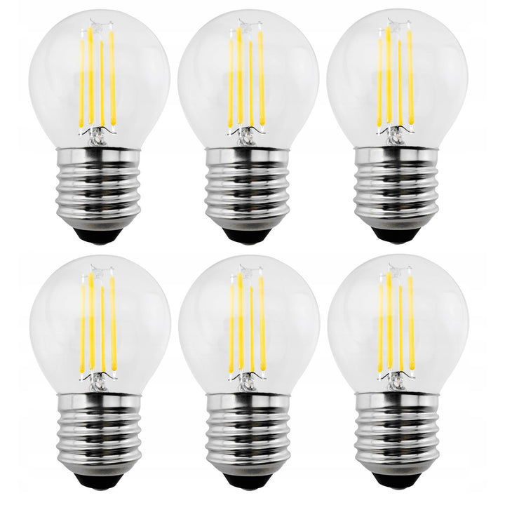 6x Maclean, ampoule à filament LED E27, 6W, 230V, WW blanc chaud 3000K, 600lm, rétro edison décorative G45, MCE284