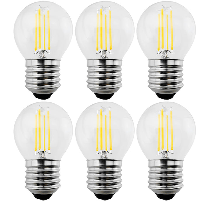 6x Maclean, Filament LED E27, 4W, 230V, WW blanc chaud 3000K, 400lm, Retro edison decorative G45, MCE283