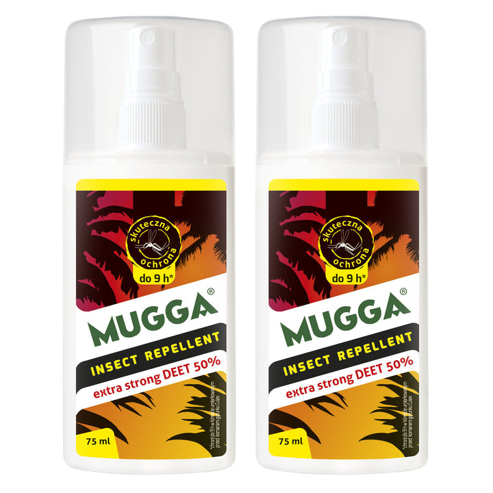 2x Mugga Spray 50% Deet insectifuge 75ml