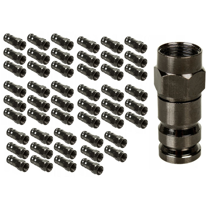 50x Maclean, connecteur à compression F, RG-6, professionnel, nickel, noir, MCTV-916