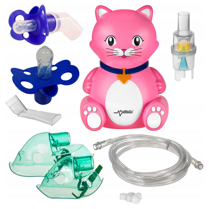 Inhalateur pour chat Promedix, set de nébulisation, masques, filtres, PR-816 + mannequin universel Gess pour inhalateur
