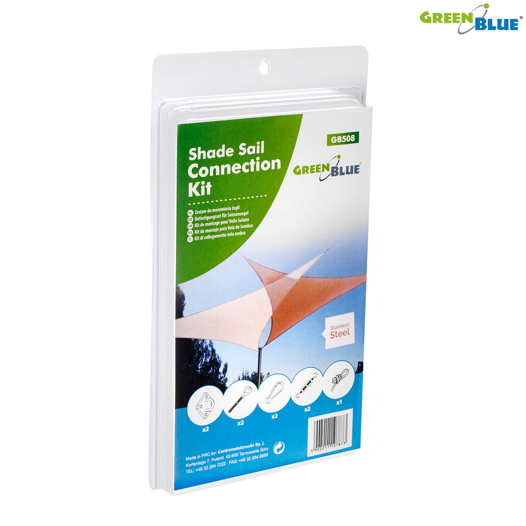 Voile d'ombrage GreenBlue UV, polyester, 5m carré, crème + kit de montage